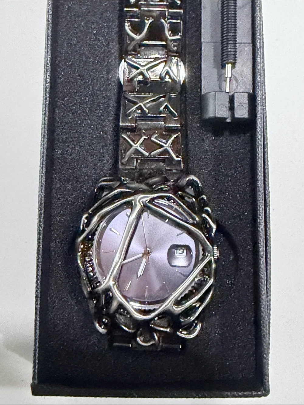 Gothic Wristwatch Noctra Watch Comes With Nice Black Box Link Removal Tool
